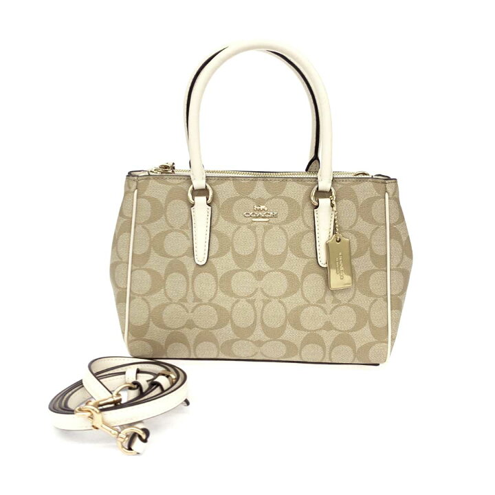 楽天市場】COACH コーチ 2WAYバッグ 美品 F67027 ベージュ PVC×レザー  