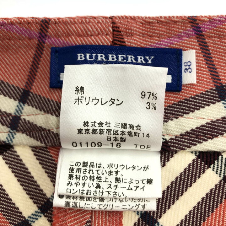 楽天市場】BURBERRY BLUE LABEL バーバリーブルーレーベル パンツ 良好  