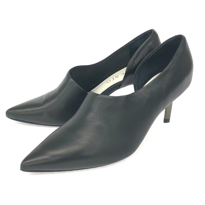 楽天市場】STACCATO スタッカート パンプス 美品 24.5 ブラック レザー 