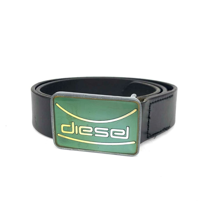 楽天市場】DIESEL ディーゼル ベルト 80/32 ブラック レザー スライド 