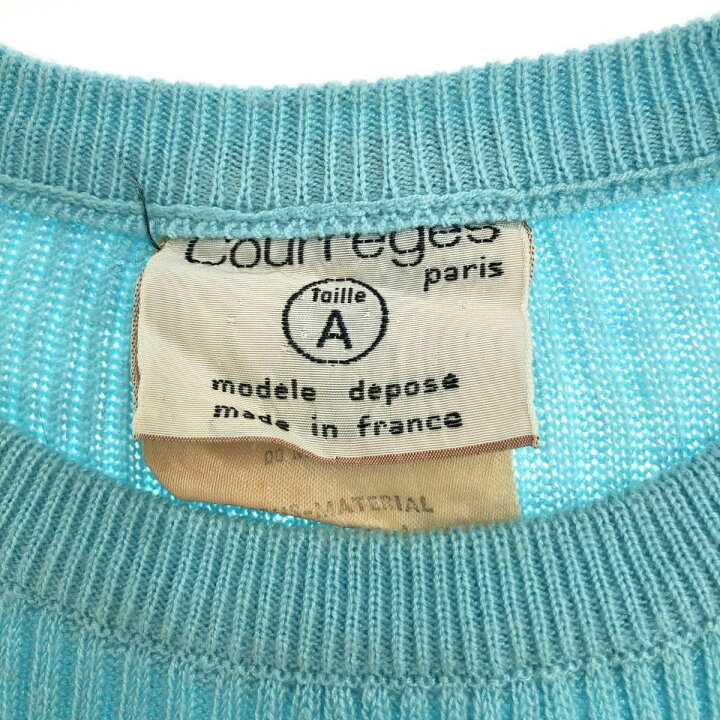 楽天市場】Courreges クレージュ 半袖ニット ブルー リブニット 