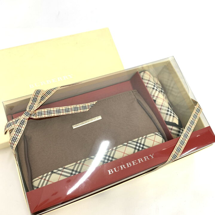 楽天市場】BURBERRY バーバリー ポーチ＆ハンカチセット 箱付 新品同様 