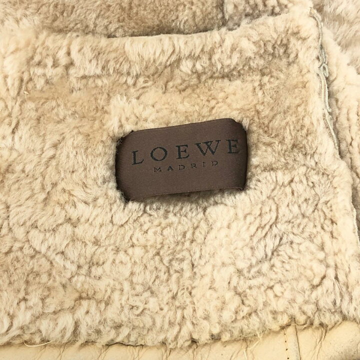 楽天市場】LOEWE ロエベ ムートンコート 38 ベージュ ラムレザー 羊革 