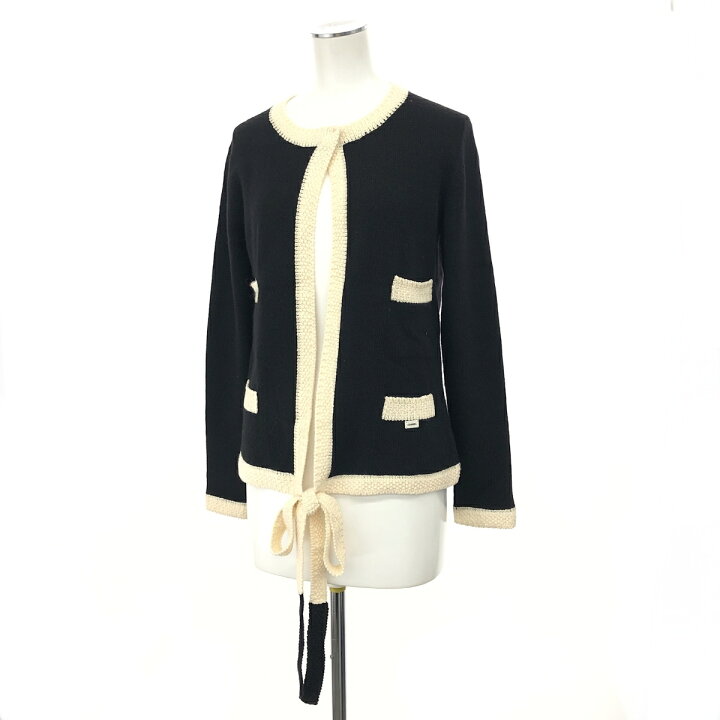 楽天市場】CHANEL シャネル 長袖カーディガン 38 ブラック カシミヤ100  