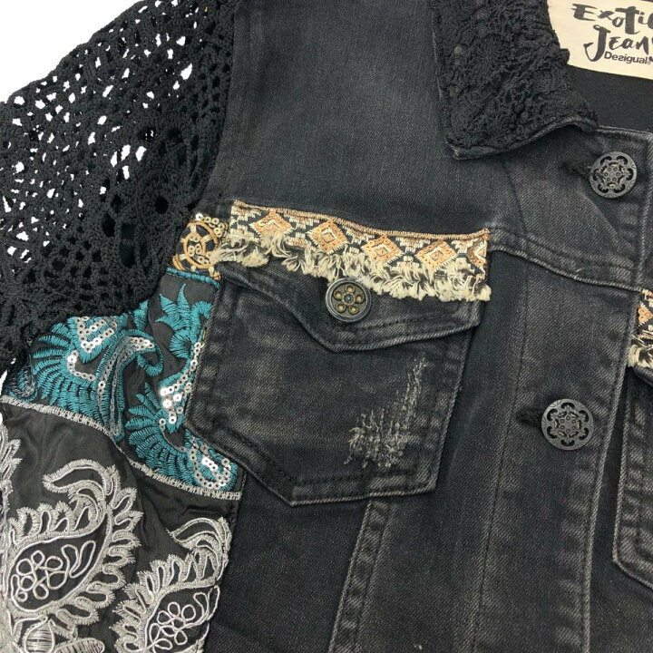 楽天市場】Desigual デシグアル デニムジャケット 42 ブラック 