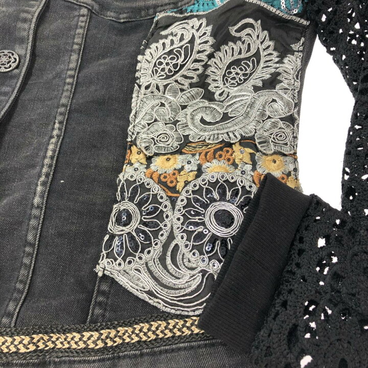 楽天市場】Desigual デシグアル デニムジャケット 42 ブラック 
