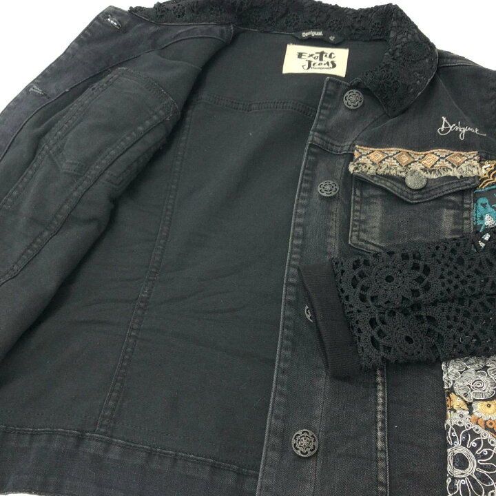 楽天市場】Desigual デシグアル デニムジャケット 42 ブラック 