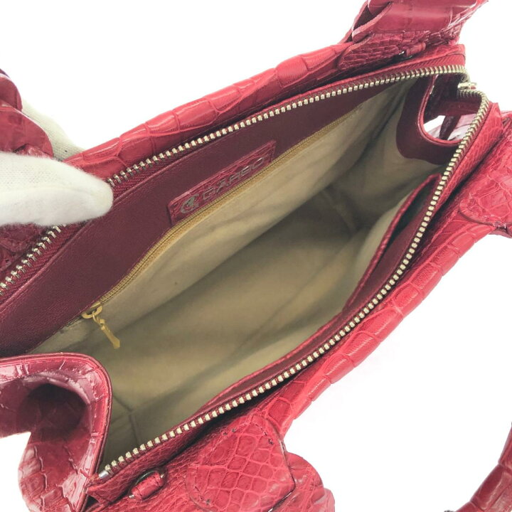 楽天市場】GARBO ガルボ 2WAYバッグ 美品 レッド クロコダイル JRAタグ  