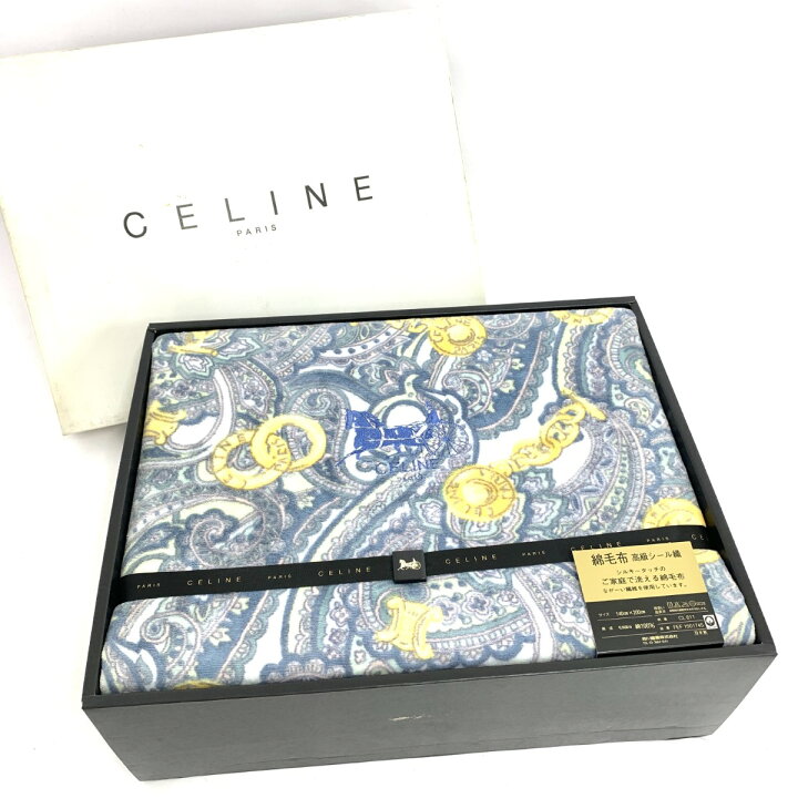 楽天市場】CELINE セリーヌ 綿 毛布 箱付 美品 140×200 マルチカラー  