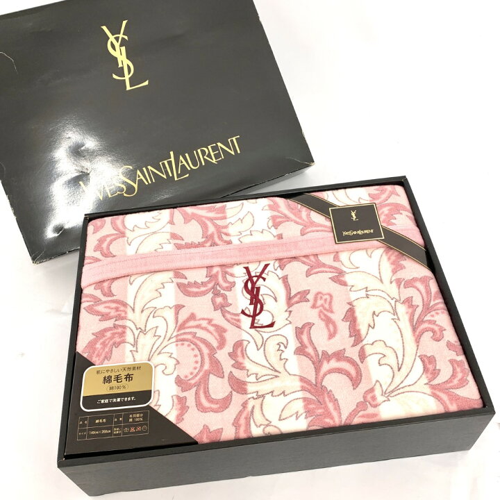 楽天市場】YvesSaintLaurent(YSL) イヴサンローラン 綿 毛布 箱付 美品 