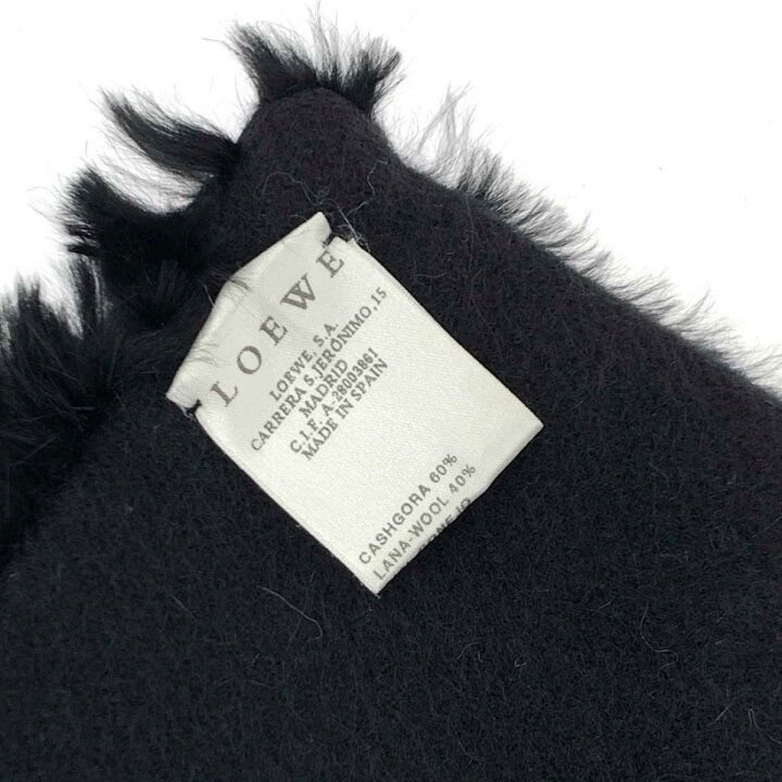 楽天市場】LOEWE ロエベ ストール 良好 ブラック ラビットスキン 