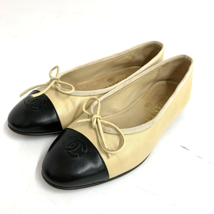 楽天市場】CHANEL シャネル ココマーク バレエシューズ 36 ブラック  