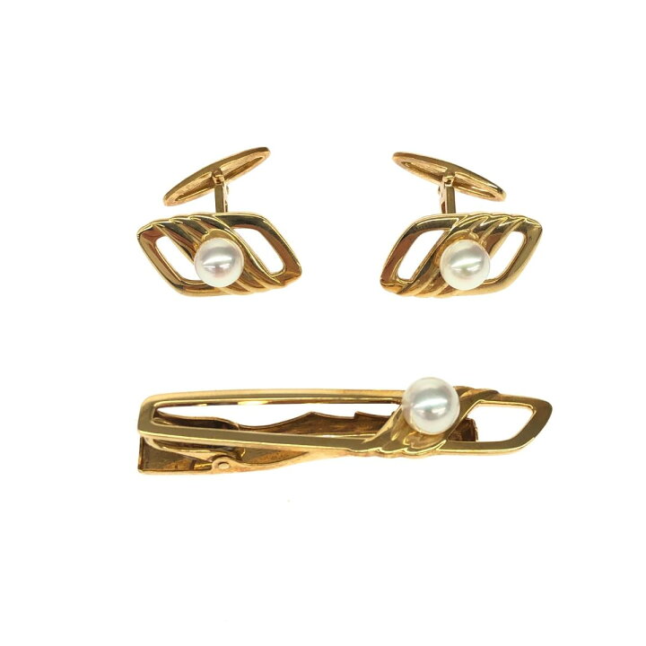 楽天市場】MIKIMOTO ミキモト タイピン&カフスセット ゴールドカラー 