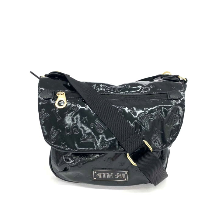 楽天市場】ANNA SUI アナスイ ショルダーバッグ ブラック PVC ロゴ型  