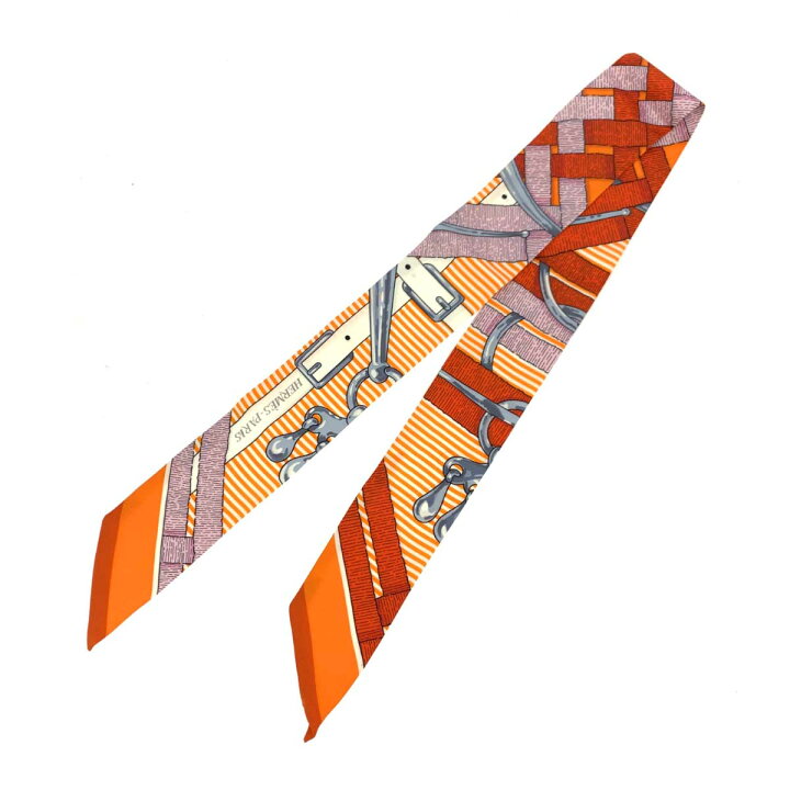 美品 HERMES エルメス GRAFF グラフィティー ツイリー オレンジ マルチ  