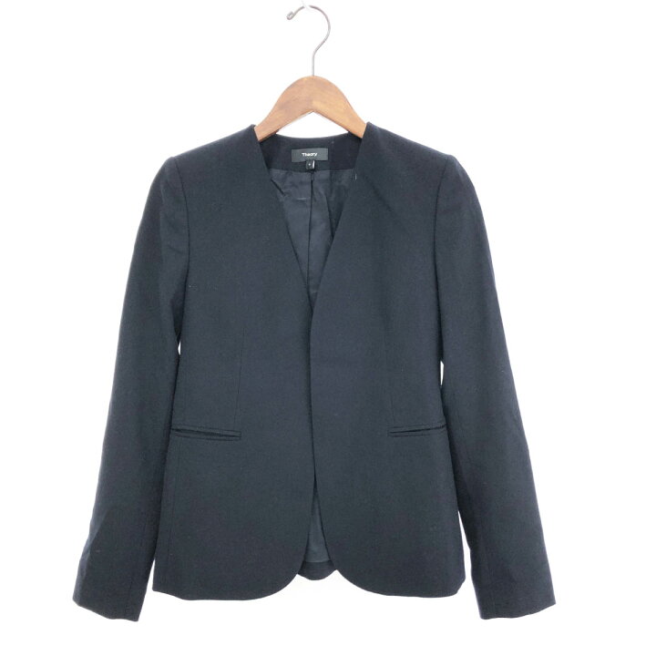 楽天市場】theory セオリー ノーカラージャケット 良好 サイズ:0 01  