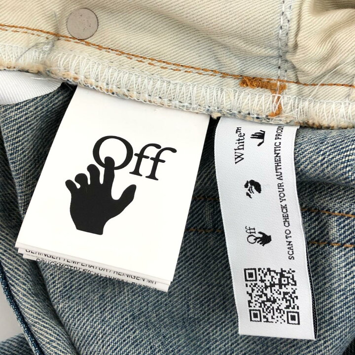 楽天市場】Off White オフホワイト CUT HERE ハーフデニムパンツ 未 
