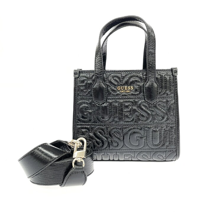 楽天市場】GUESS ゲス 2WAYバッグ ブラック PVC キルティング  