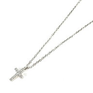 TIFFANY&Co. ティファニー メトロクロスダイヤ ミニ K18ネックレス 良好 シルバーカラー 750 K18WG クロ…