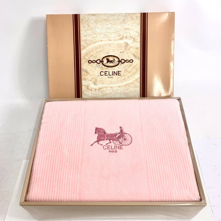 楽天市場】Celine セリーヌ 毛布 箱付 美品 140×240cm ピンク アクリル 