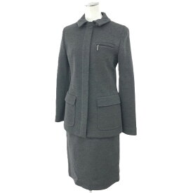 Harrods ハロッズ セットアップ サイズ:ジャケット1 スカート2 グレー ウール100％ レディース スカートスーツ セレモニー フォーマル 【中古】