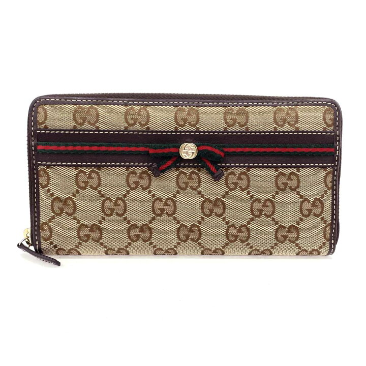楽天市場】GUCCI グッチ シェリーライン 長財布 良好 ブラウン 