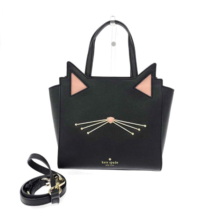 楽天市場】Kate spade ケイトスペード 2WAYバッグ ブラック レザー 猫 