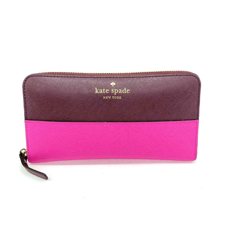 楽天市場】Kate spade ケイトスペード 長財布 ボルドー×フューシャ PVC 