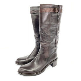 MAX&CO マックス&コー ロングブーツ 美品 サイズ:36 ブラウン レザー レディース 靴 シューズ boots 【中古】