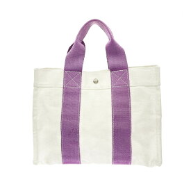 HERMES エルメス ボラボラPM トートバッグ ホワイト キャンバス レディース bag 鞄 【中古】