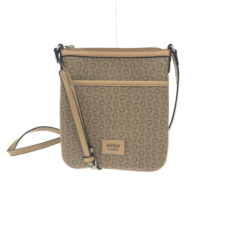 楽天市場】GUESS ゲス ミニショルダーバッグ 美品 ベージュ PVC 