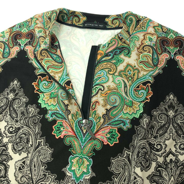 楽天市場】ETRO エトロ ハーフジップ 総柄 ペイズリー 半袖ワンピース  