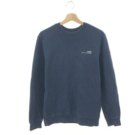 A.P.C. アーペーセー スウェット サイズ:S ロゴワンポイント/長袖/トレーナー ネイビー メンズ【中古】