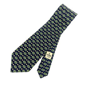 FENDI フェンディ ネクタイ ズッカ/FFロゴ シルク100％ ネイビー メンズ【中古】