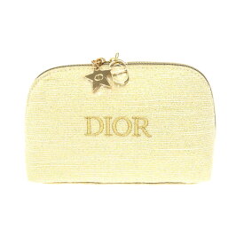 Christian Dior クリスチャンディオール ポーチ 新品同様 ロゴ刺?/ノベルティ ゴールドカラー レディース【中古】
