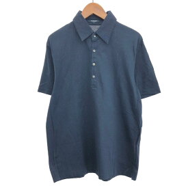 BURBERRY LONDON バーバリーロンドン 襟刺繍半袖ポロシャツ サイズ:L ネイビー メンズ【中古】