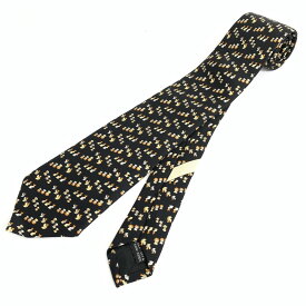 Salvatore Ferragamo サルヴァトーレフェラガモ ネクタイ 良好 アニマル柄 シルク100％ ブラック メンズ【中古】