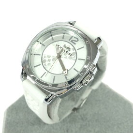 COACH コーチ ボーイフレンド 腕時計 クォーツ/SS×ラバー 14503146 ホワイト/シルバーカラー レディース【中古】