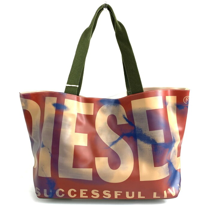 楽天市場】DIESEL ディーゼル トートバッグ 新品同様 ロゴ柄ビニール 
