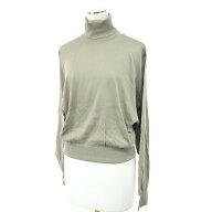 HERMES エルメス シルクタートルネックニット 良好 サイズ:ME シルク100％ マルジェラ期 グレージュ/ベー…