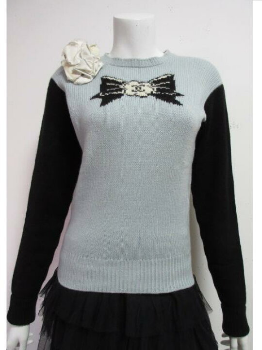 楽天市場】シャネル 95Aカメリアリボンモチーフ入カシミアニット  