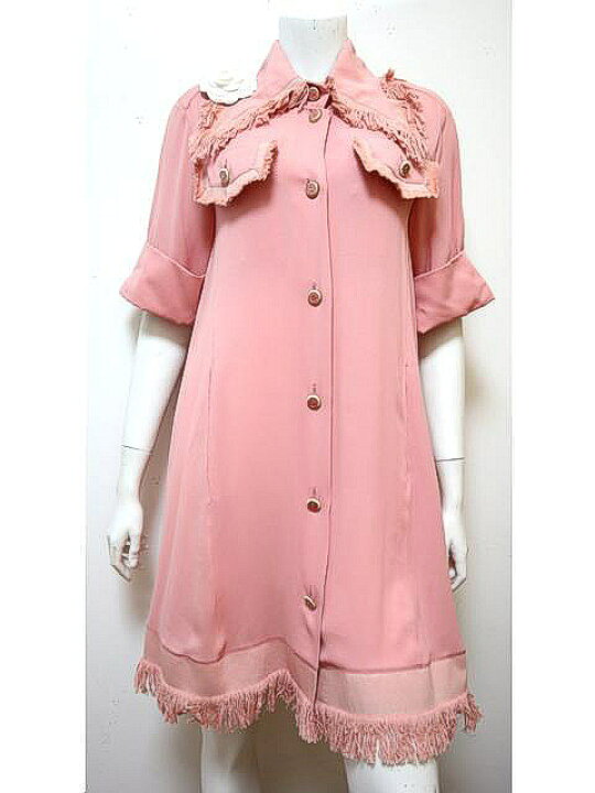 楽天市場】シャネル 15PフリンジXデニムトリムシルクCCボタン  