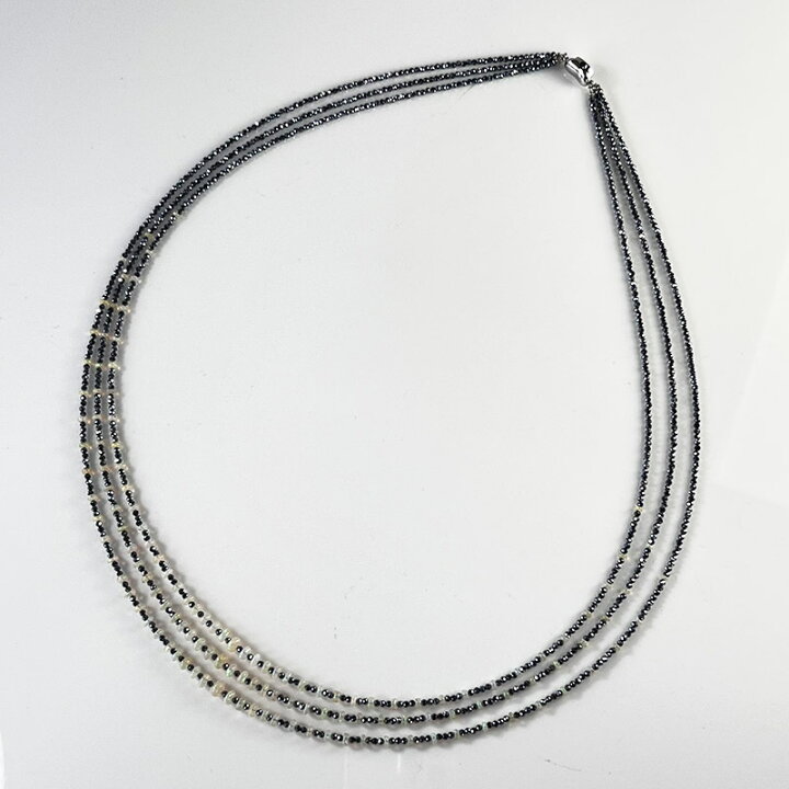 楽天市場】【中古】オパール ブラックスピネル 3連 ネックレス 
