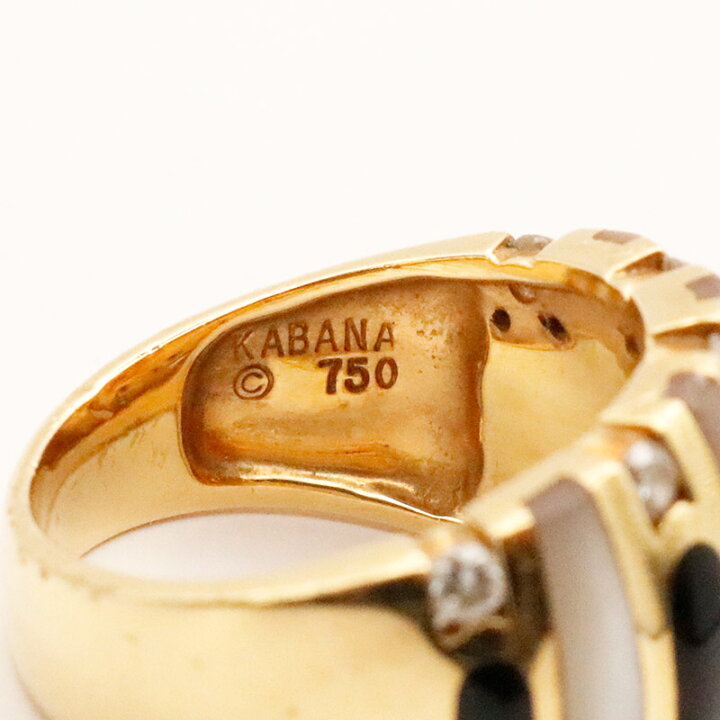 楽天市場】【中古】KABANA シェル ダイヤモンド リング k18 13号  