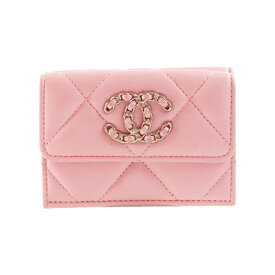 【中古】シャネル 財布 レディース 3つ折り財布 ピンク ディズヌフ スモール フラップ ウォレット CHANEL