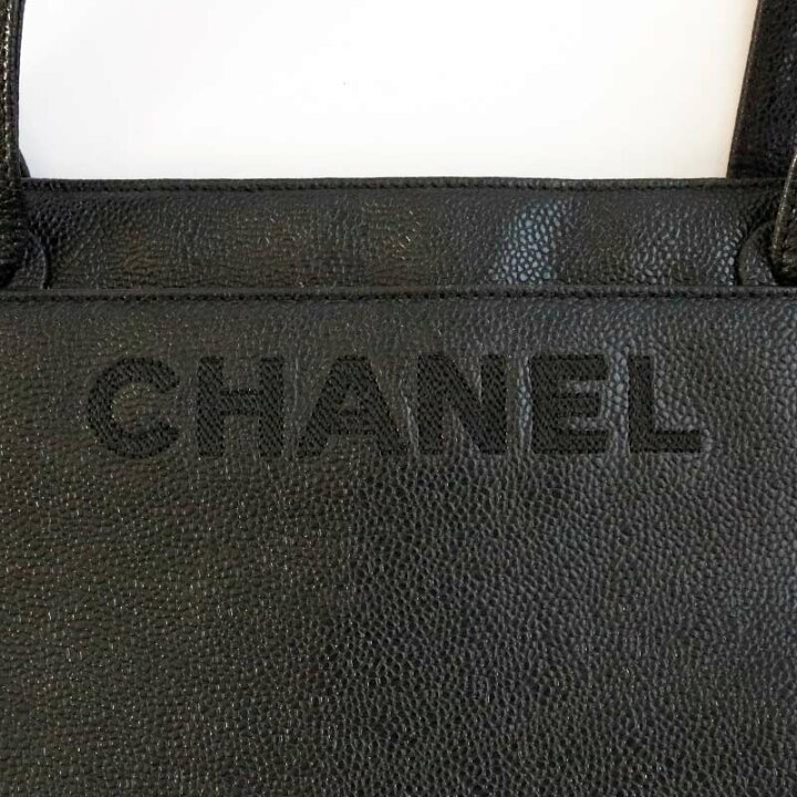 楽天市場】【中古】シャネル キャビアスキン ロゴ 刺繍 トートバッグ 