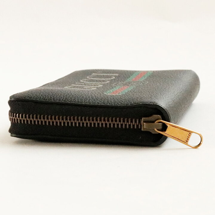 GUCCI グッチ シェリーライン ロゴプリント ラウンドファスナー長財布 