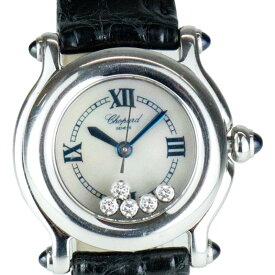 【中古】Chopard ショパール 腕時計 レディース HAPPY SPORT ダイヤモンド サファイア
