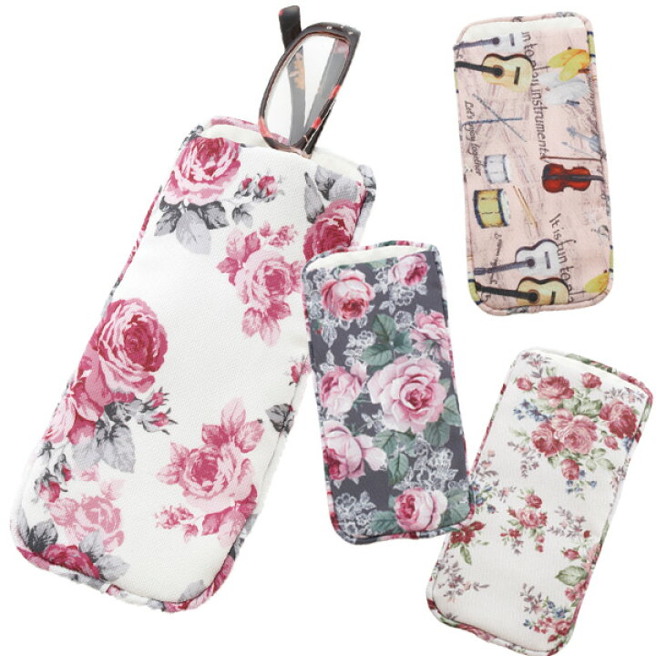 楽天市場 メガネケース おしゃれ かわいい 眼鏡ケース メガネケース 花柄 バラ柄 レディース ルーシー マリー ティアラローズ 薔薇雑貨のヒーリングローズ Re