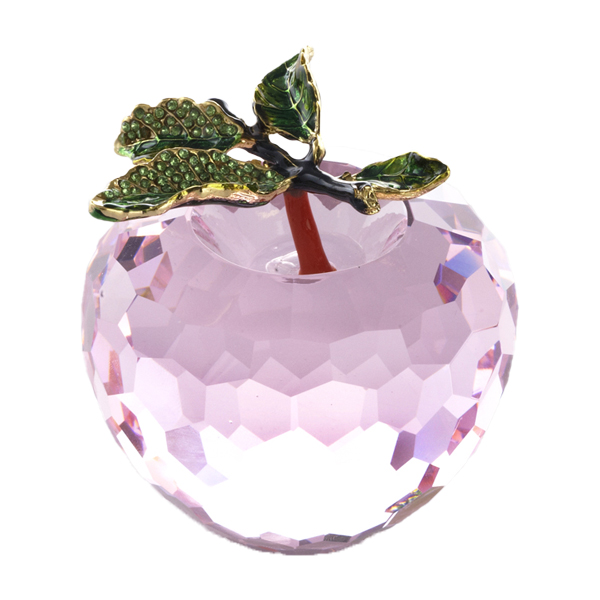 りんご 置物 インテリア かわいい 置き物 おしゃれ ガラス細工 アップル L 541031 ピンク APPLE オブジェ 玄関 グラスデコ  オーナメント | 薔薇雑貨のヒーリングローズ＆RE